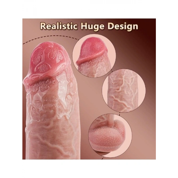 Nevamel® Thrusting Huge Thick Dildo Vibratör 21 Cm