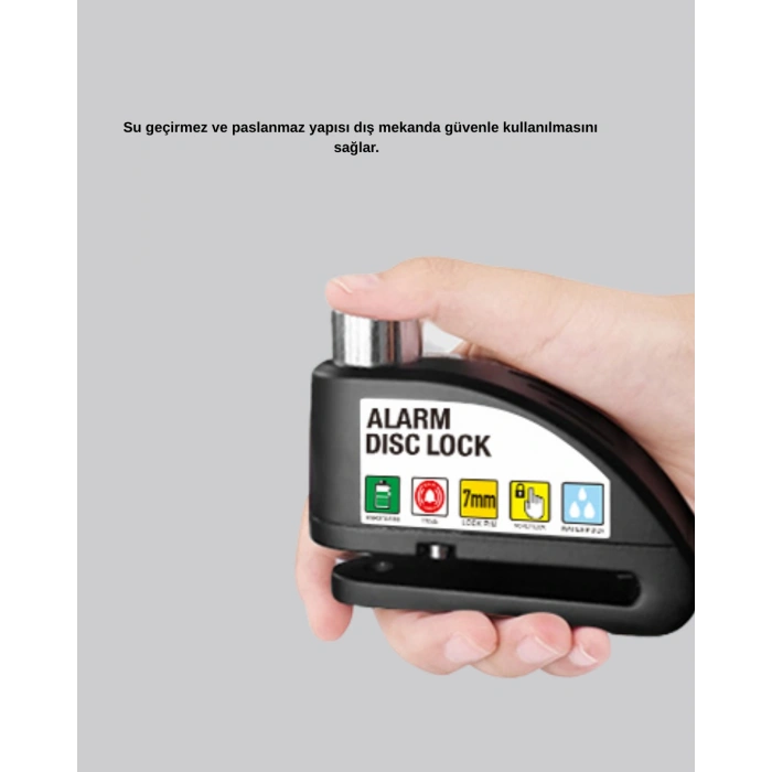 Nevamel® Titreşim Sensörlü Alarmlı Motosiklet Disk Kilidi 14mm Çelik Çift Kilitleme