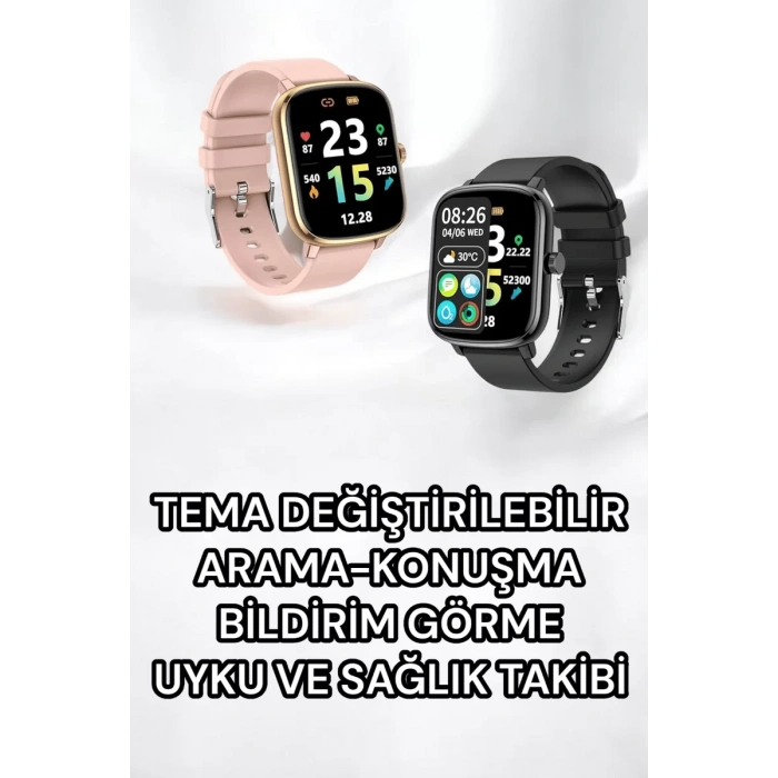 Nevamel® Titreşimli Sağlık Takipli Yeni Nesil Akıllı Saat  400mAh Batarya Kapasiteli