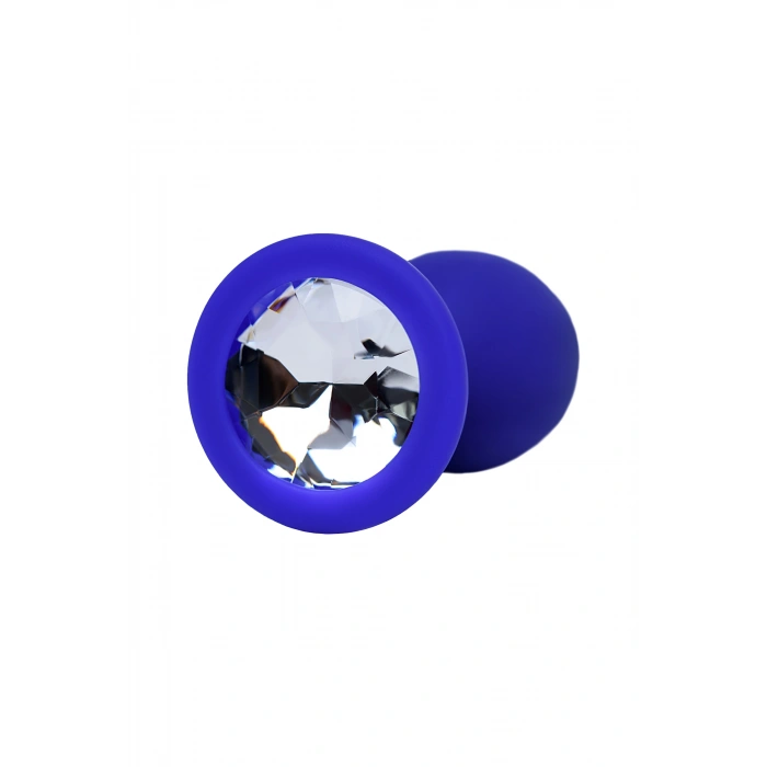 Nevamel® Todo Brilliant Anal Kılıf, Silikon, Mavi, Beyaz Kristalli 7 Cm, Ø 2,8 Cm, 26 G