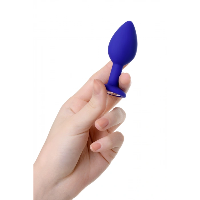 Nevamel® Todo Brilliant Anal Kılıf, Silikon, Mavi, Beyaz Kristalli 7 Cm, Ø 2,8 Cm, 26 G