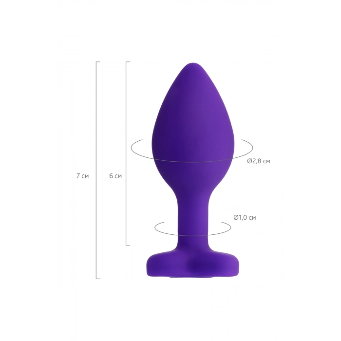 Nevamel® Todo Diamond Heart Anal Plug, Silikon, Mor, 7 Cm, Ø 2 Cm, 18 G