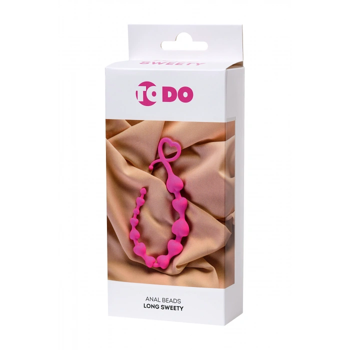 Nevamel® Todo Long Sweety Anal Zinciri, Silikon, Pembe, 34 Cm, Ø 2,7 Cm