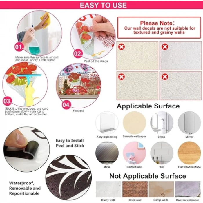 Nevamel Tropikal Bitkiler Duvar Stickerı Model A