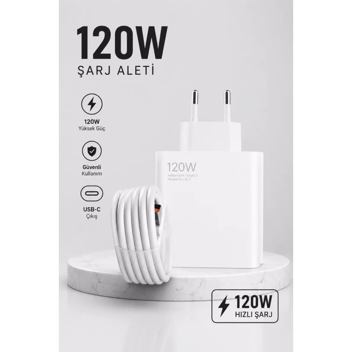 Nevamel® Turbo Hızlı Şarj Destekli 120W USB-C Şarj Seti