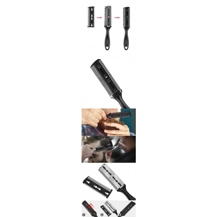 Nevamel® Turk 2 Jiletli Kırık Saç Sakal Düzletme İnceltme Tarağı