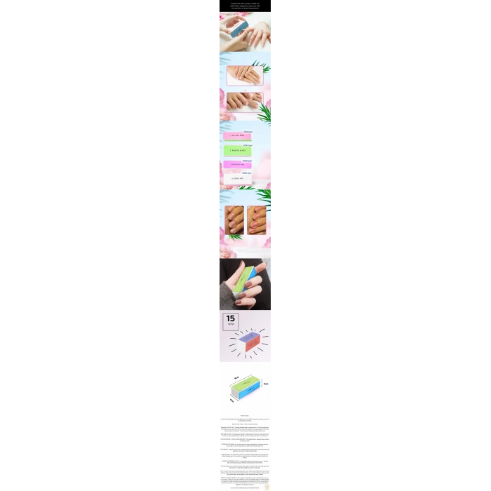 Nevamel® Turk 4 Yüzeyli Tırnak Törpüsü ve Parlatma Blok Sünger Solingen Professional