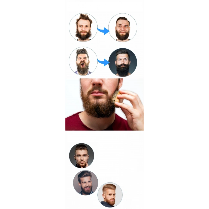 Nevamel® Turk Absolute Sakinleştirici Sakal Tarama Doğal Fırçası