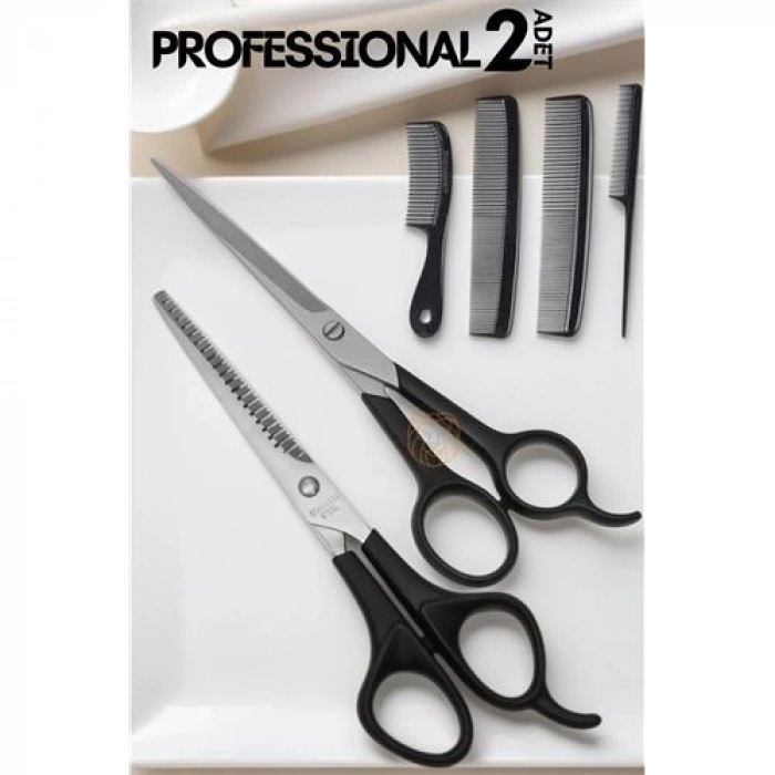 Nevamel® Turk Berber Makas Ara Makas Seti Profesyonel 6.5 inç Çelik