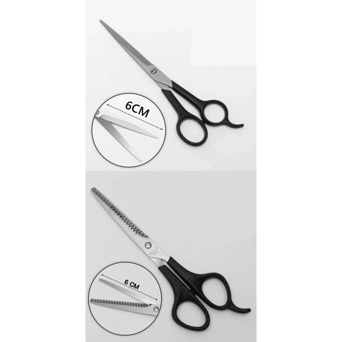 Nevamel® Turk Berber Makas Ara Makas Seti Profesyonel 6.5 inç Çelik