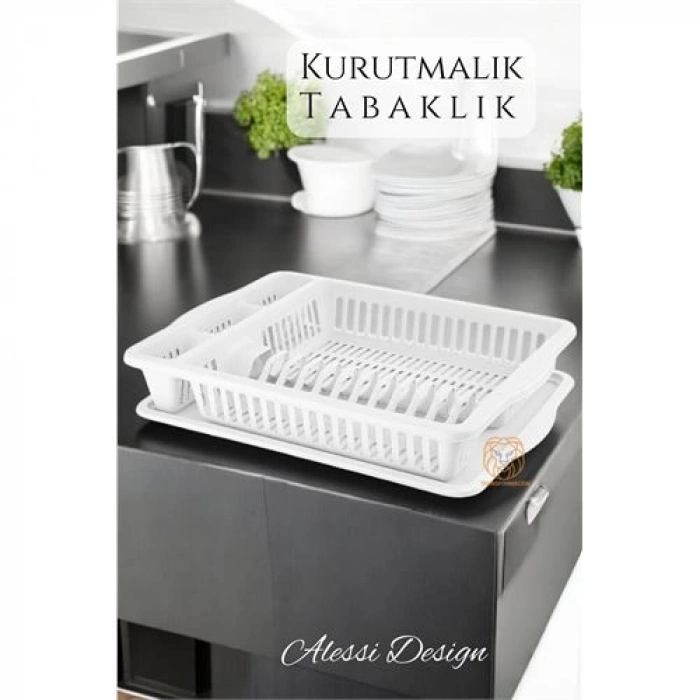Nevamel® Turk Bulaşık Durulama Sepeti Tabaklık Bulaşık Kurutmalık BEYAZ Alessi