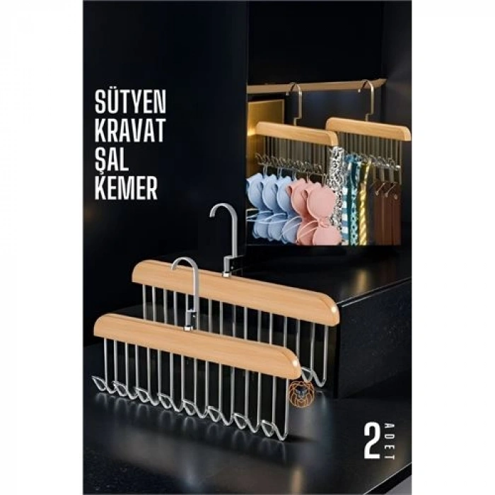Nevamel® Turk Dolap İçi Askı 2 adet Sütyen Şal Kravat Kemer Çanta