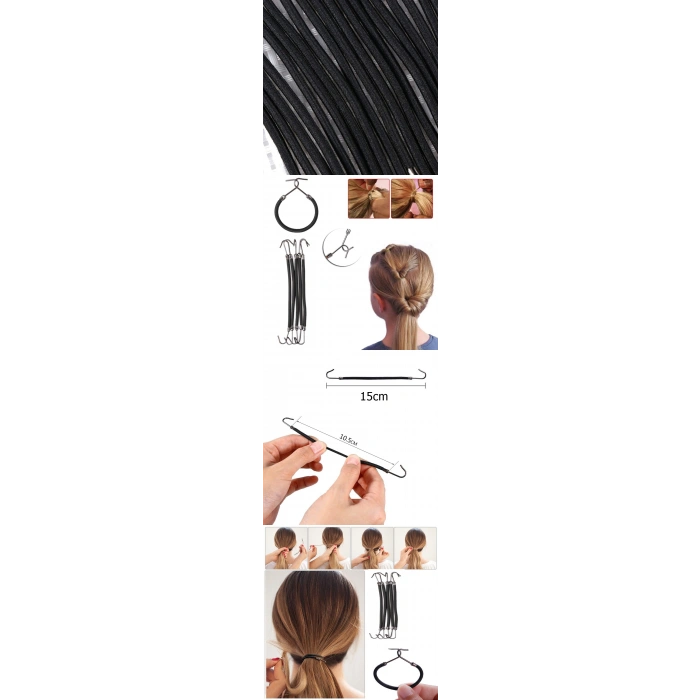 Nevamel® Turk Kancalı At Kuyruğu Lastik Toka 10 ADET
