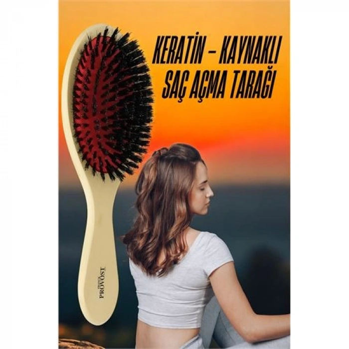 Nevamel® Turk Keratin Mikro Kaynak Saç Açma Fırçası Sağlıklı Ahşap