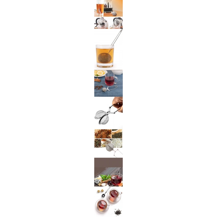 Nevamel® Turk Kıskaçlı Bitki Çayı Filtresi Top Çay Demliği Çay Filtresi Maşası
