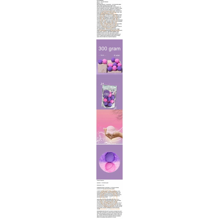 Nevamel® Turk Manikür Pedikür Topu Manikür Bombası 6 adet 300 Gram