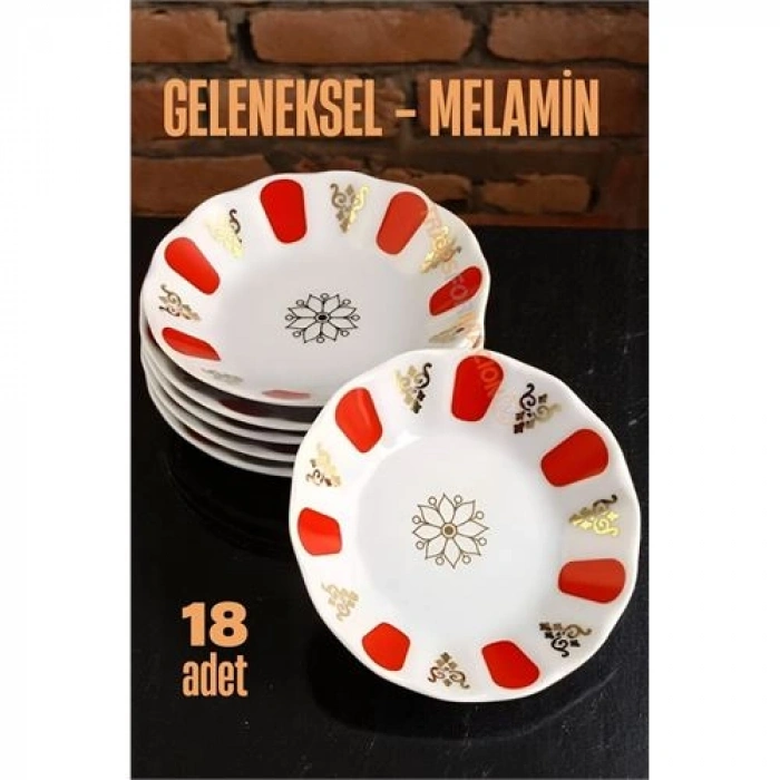 Nevamel® Turk Melamin Çay Tabağı 18 Adet Geleneksel Türk Çay Bardağı Altlığı