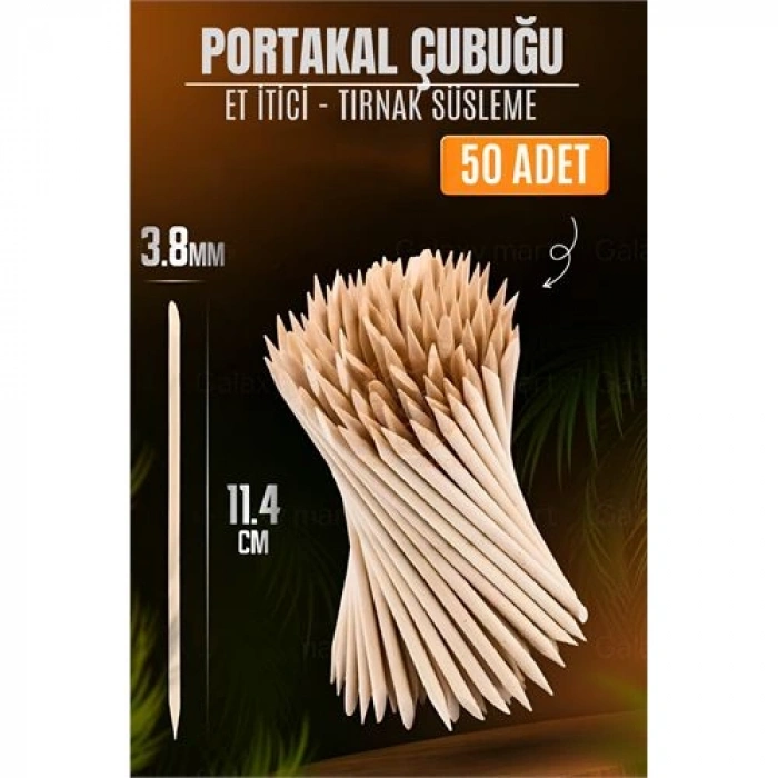 Nevamel® Turk Nano Portakal Çubuğu Tırnak Temizleyici Et İtici 50 Adet Absolute Professional