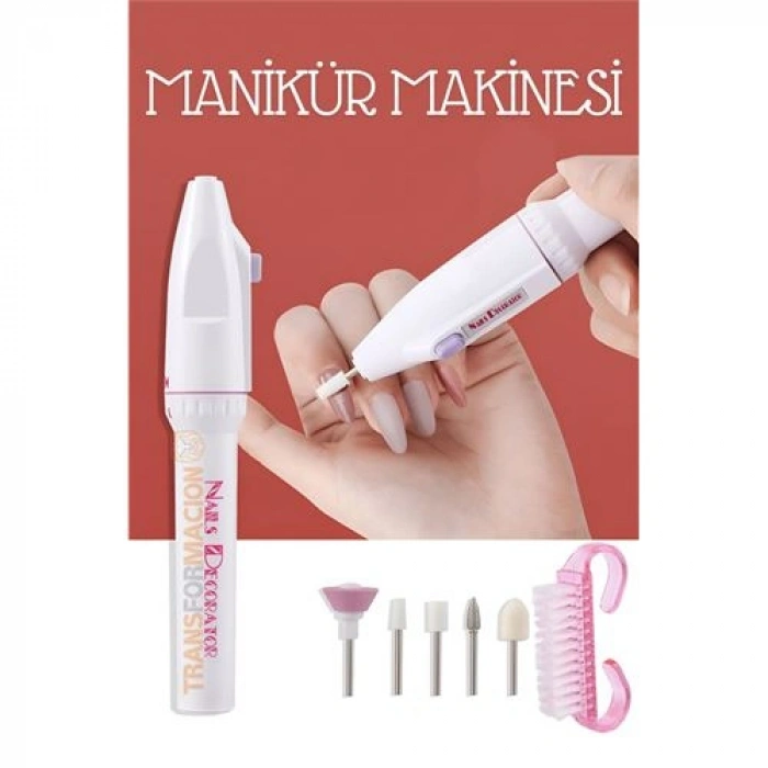 Nevamel® Turk Pilli Manikür Makinesi Tırnak Törpü Seti