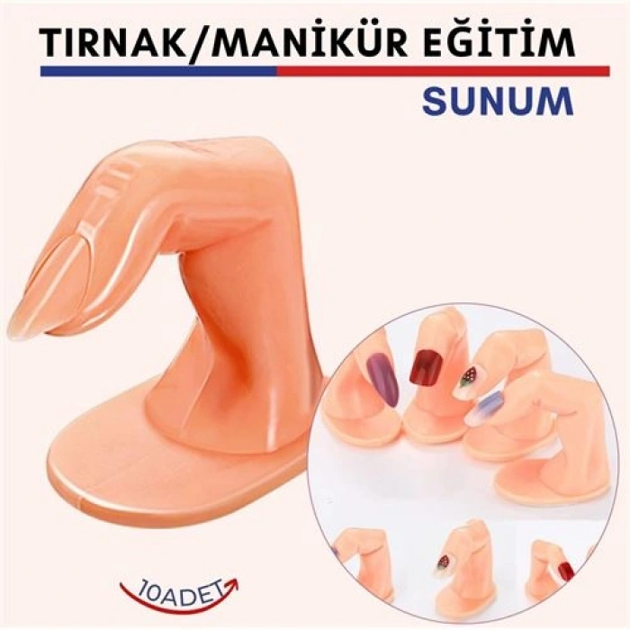 Nevamel® Turk Protez Tırnak Manikür Eğitim ve Sunum Parmakları 10 adet
