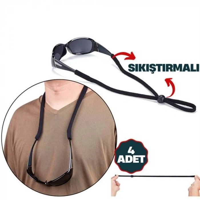 Nevamel® Turk Savino 4 Adet Ayarlanabilir Sıkıştırmalı Gözlük İpi