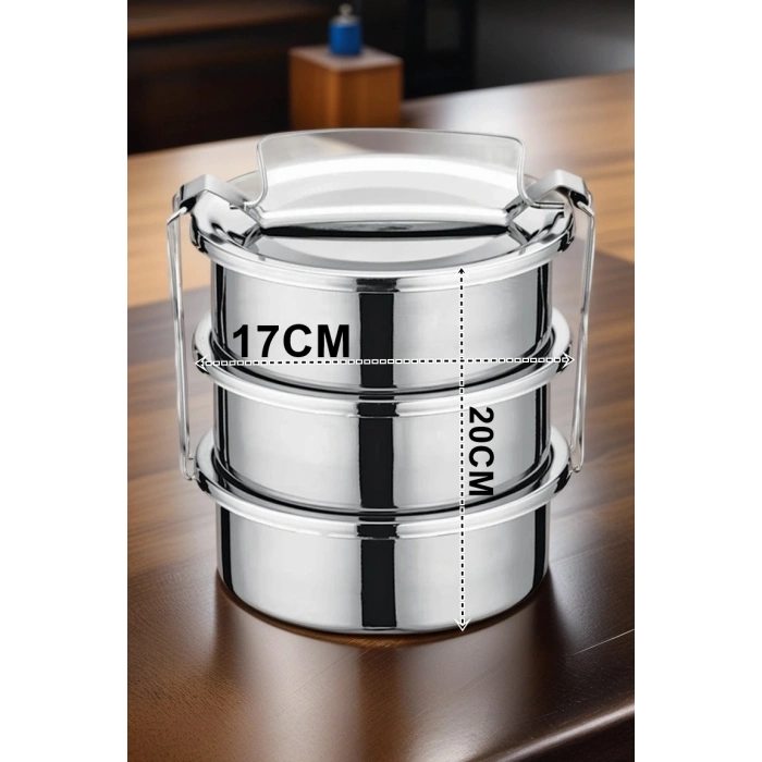 Nevamel® Turk Sefer Tası Paslanmaz Çelik Yemek Kabı 17 cm