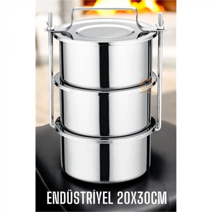 Nevamel® Turk Sefer Tası XXL 20X30 CM Paslanmaz Çelik Endüstriyel Yemek Kabı