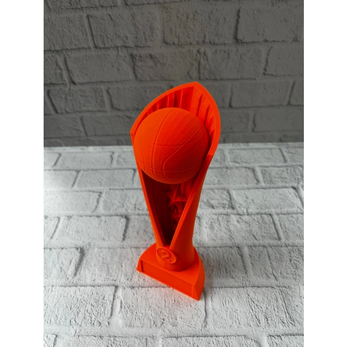 Nevamel® Turuncu Kupa 23cm Basketbol Temalı Dekoratif Ödül Biblosu