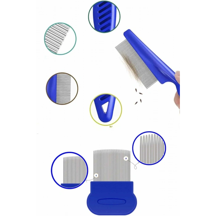 Nevamel® Tüy Fırçası Bit Tarağı Seti Evcil Hayvan Tüy Toplayıcı Bit Pire Önleyici Tarak