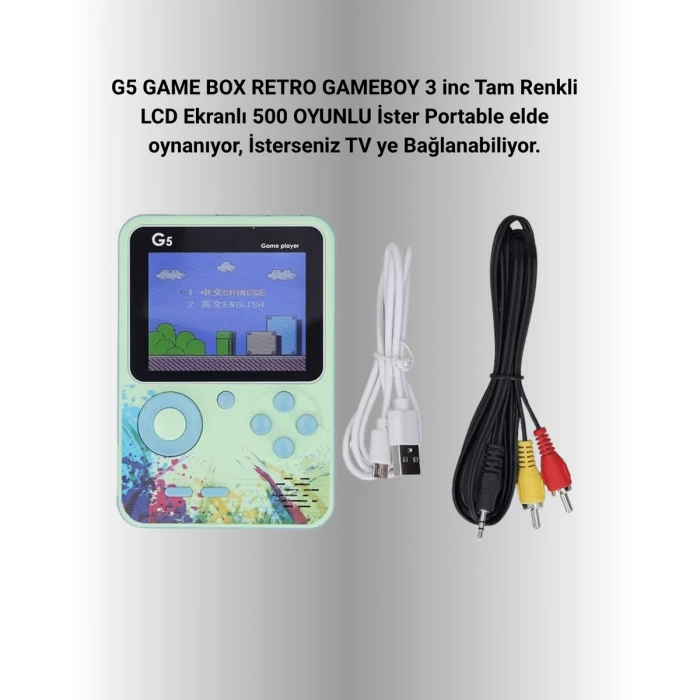 Nevamel® TV Bağlantılı 500 Oyunlu Mini Gameboy Konsol