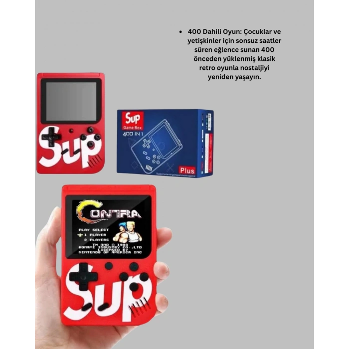 Nevamel TV Çıkışlı Mini Retro El Konsolu 400 Oyunlu