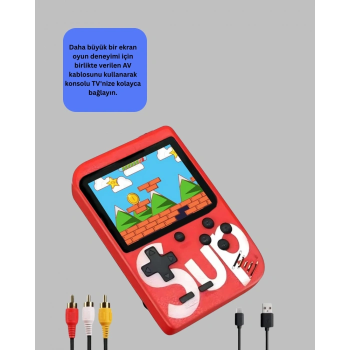 Nevamel TV Çıkışlı Mini Retro El Konsolu 400 Oyunlu
