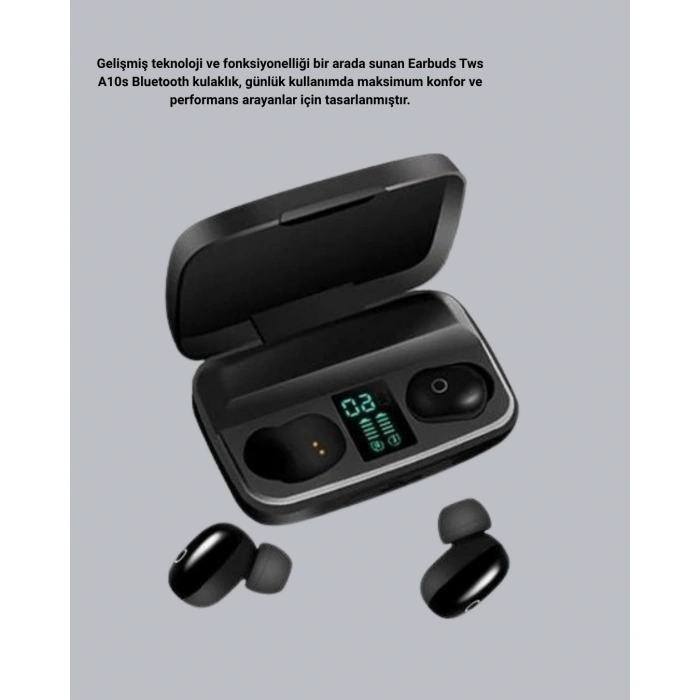 Nevamel® TWS A10s Bluetooth 5.0 Kulaklık Powerbank Şarj Kutulu Mini Tasarım
