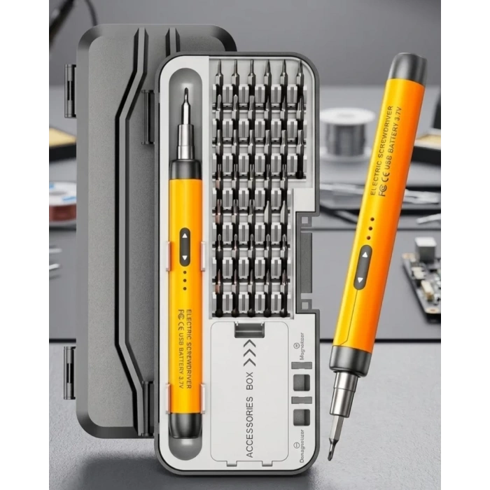 Nevamel® Type C Şarjlı Mini Elektrikli Tornavida 38 Uçlu Manyetik Tamir Kiti