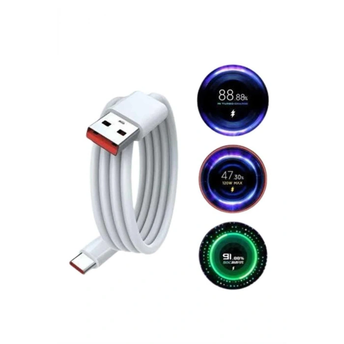 Nevamel Type C Yüksek Hızlı Şarj Aleti Beyaz 120W Ultra Uzun Ömürlü