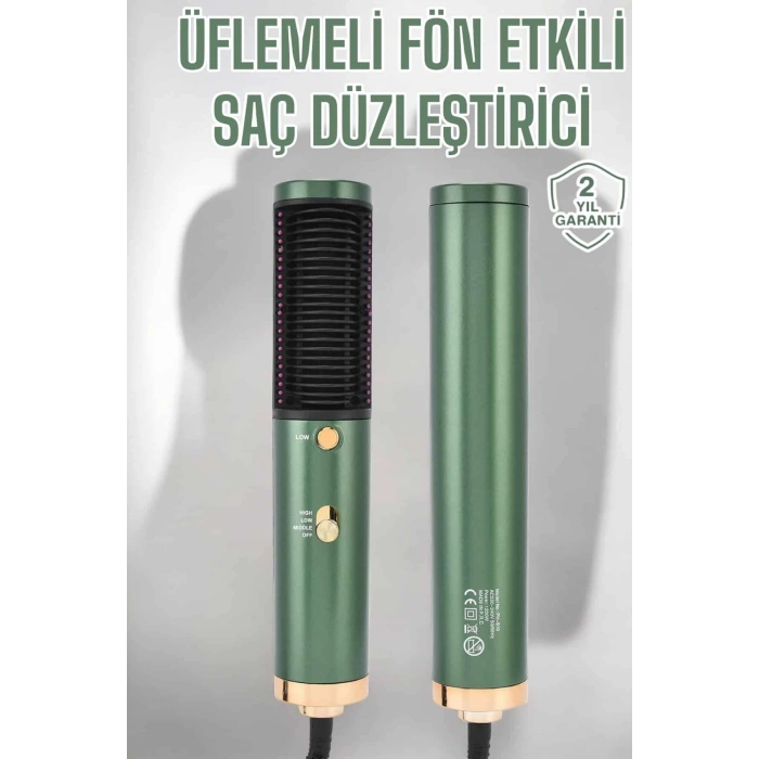 Nevamel Üflemeli Fön Tarak Düzleştirici Seramik Kaplama Elektriklenme Karşıtı