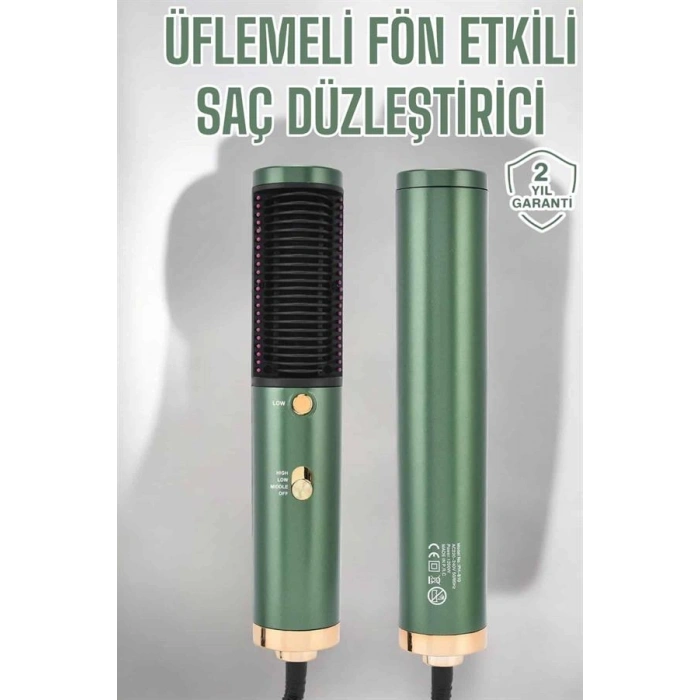 Nevamel Üflemeli Fön Tarak Düzleştirici Seramik Kaplama Elektriklenme Karşıtı