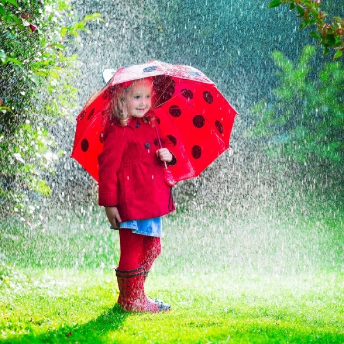 Nevamel® Uğur Böceği Tasarımlı Düdüklü Çocuk Şemsiyesi