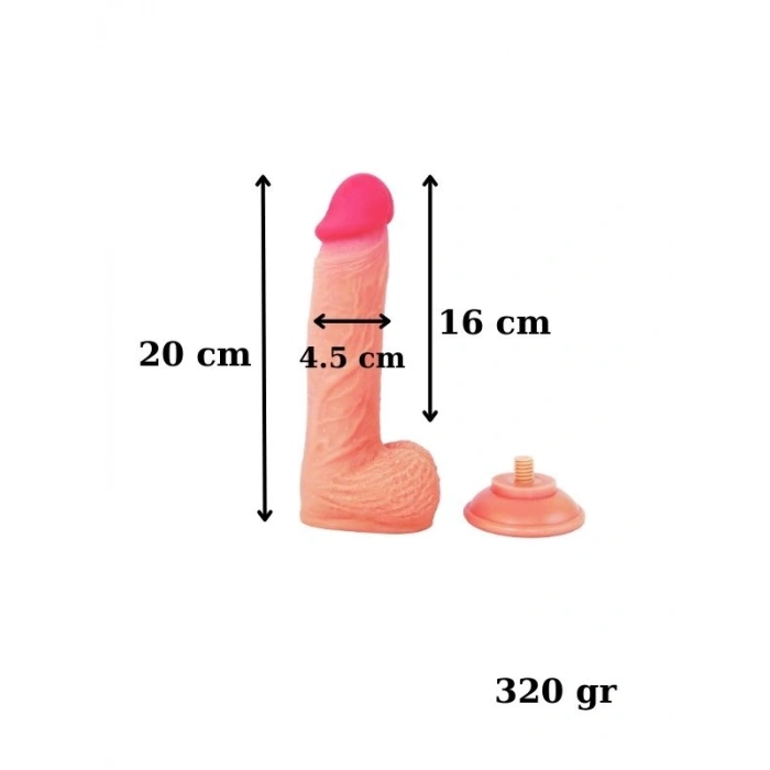 Nevamel® Ultra Gerçekçi 20 Cm Kıkırdaklı Dildo