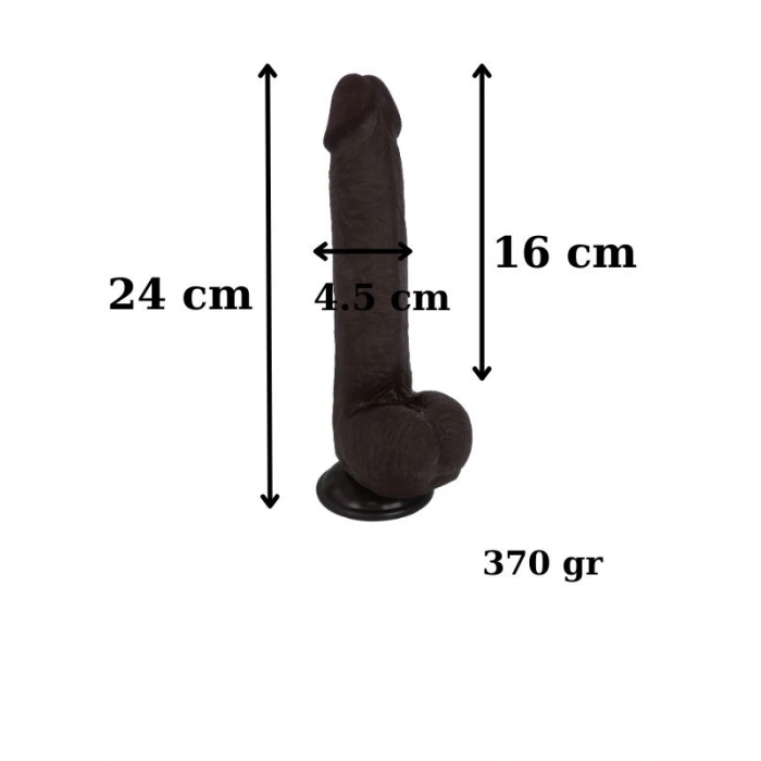 Nevamel® Ultra Gerçekçi 24 Cm Brown Melez Kıkırdaklı Dildo