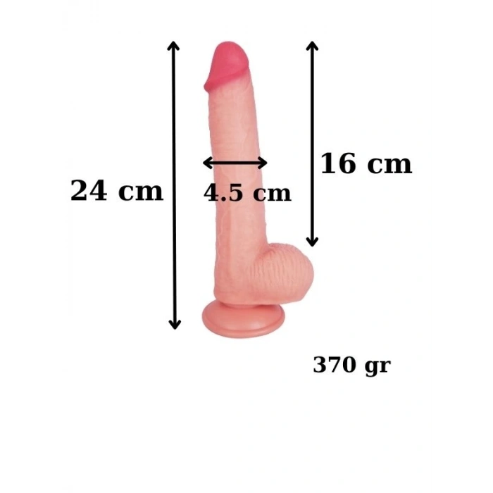 Nevamel® Ultra Gerçekçi 24 Cm Kıkırdaklı Dildo