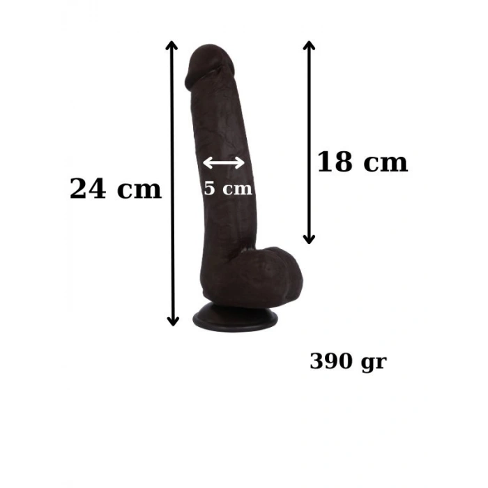 Nevamel® Ultra Gerçekçi 24 Cm Model2 Brown Melez Kıkırdaklı Dildo