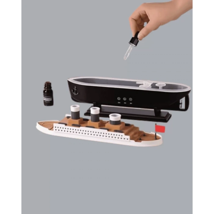 Nevamel® Ultra Sessiz Titanik Gemi LED Işıklı Aroma Difüzörü Oda Nemlendirici
