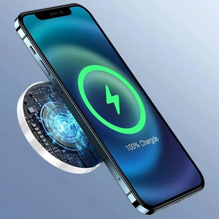 Nevamel USAMS Magsafe 15W iPhone 15-14 -13-12 İçin Ultra İnce Mıknatslı Kablosuz Wireless Şarj  US-CD155-(5775)