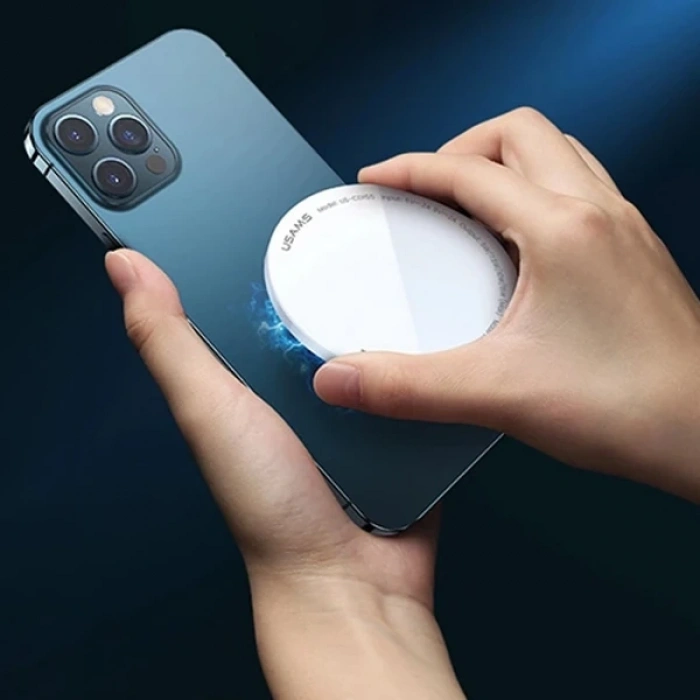 Nevamel USAMS Magsafe 15W iPhone 15-14 -13-12 İçin Ultra İnce Mıknatslı Kablosuz Wireless Şarj  US-CD155-(5775)