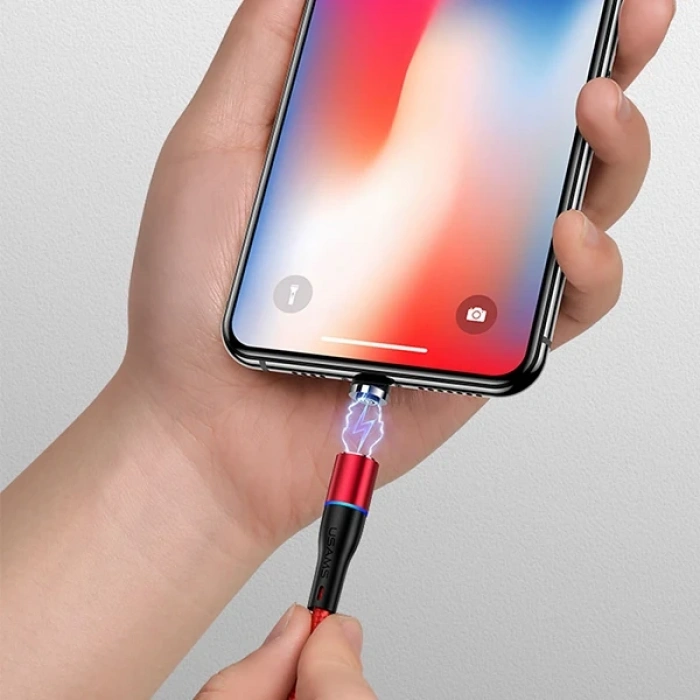 Nevamel Usams Mıknatıslı Başlık İPhone 14-13-12-11  usb Şarj Kablosu-(5775)