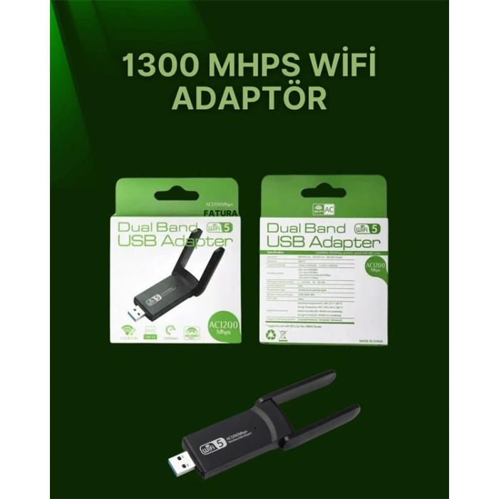 Nevamel USB 3.0 Wireless Adaptör – 2.4GHz & 5GHz Destekli