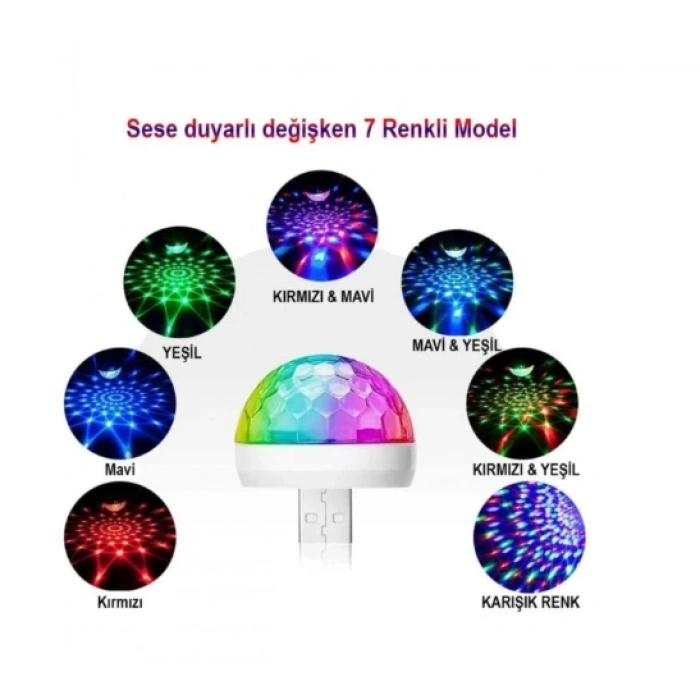 Nevamel Usb Girişli Sese Duyarlı Disko Topu