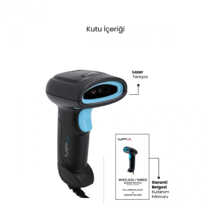 Nevamel  USB Kablolu 1D/2D Barkod & Karekod Okuyucu