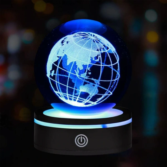 Nevamel USBli Dünya Tasarımlı Dönen Cam Küre